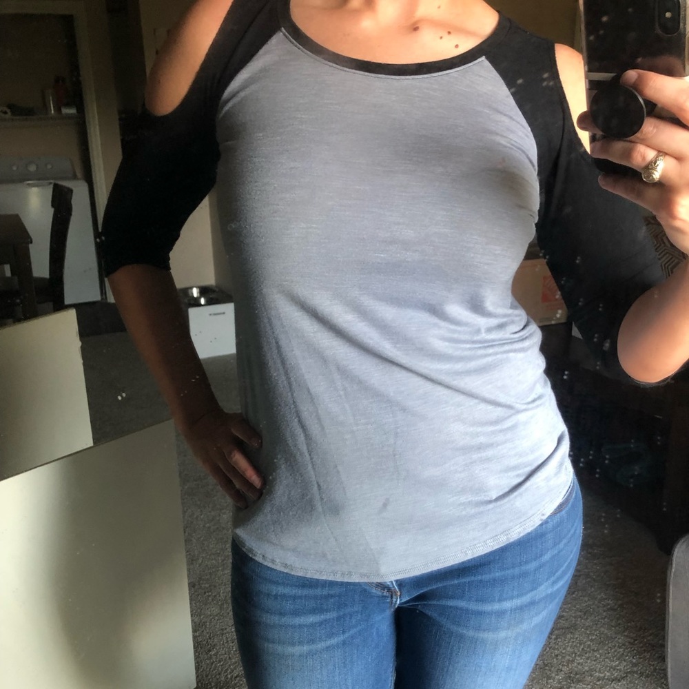 Cold Shoulder Baseball Tee